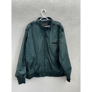 Aberdeen Collection Mens Windbreaker Bomber Jacket Size XXL Green Zip up Vintage